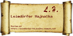 Leimdörfer Hajnalka névjegykártya